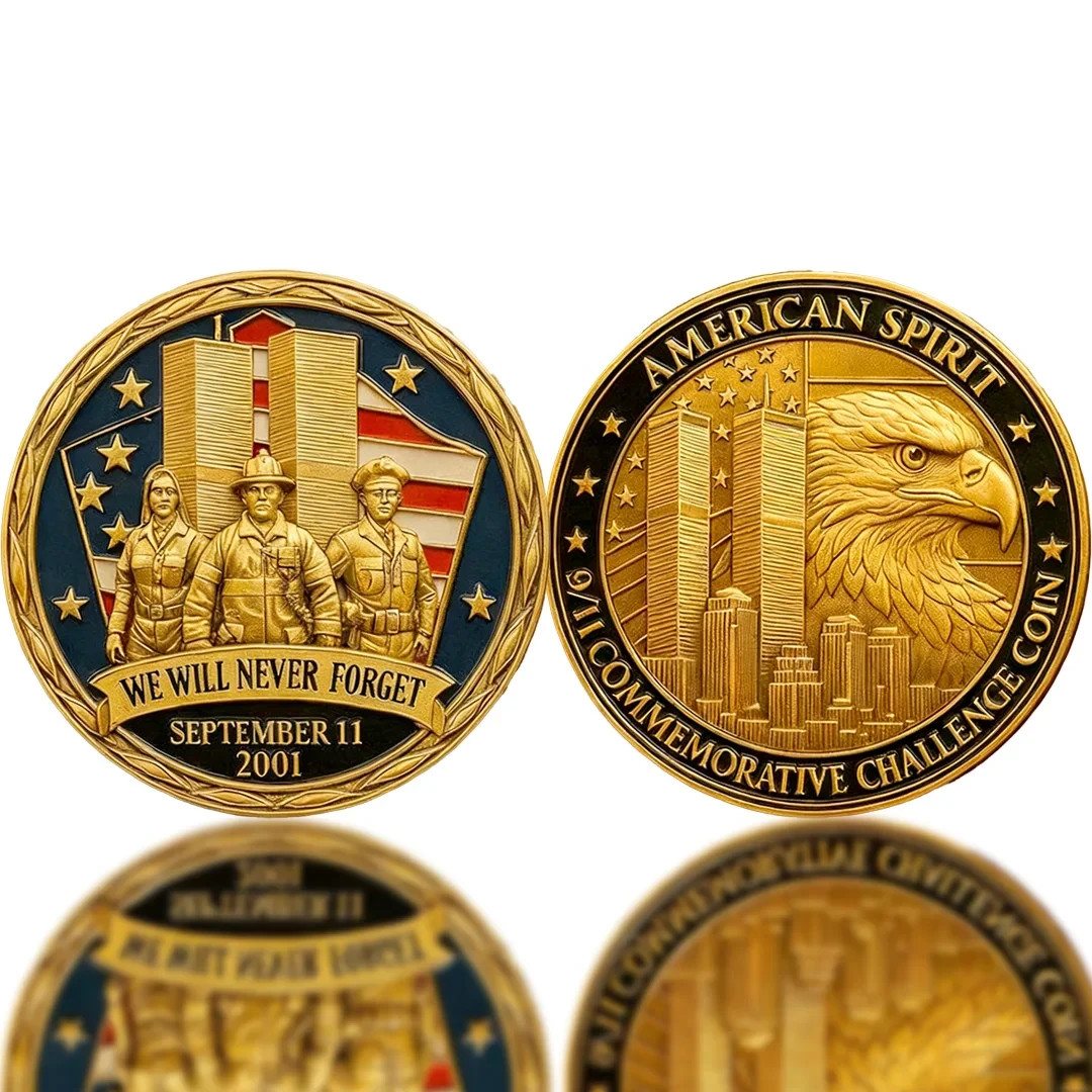 We Will Never Forget September 11, 2001 Attacks Commemorative Challenge Coin