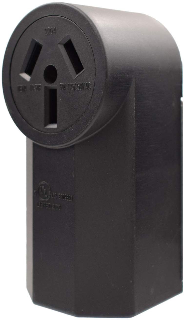 50 Amp 125/250 Volt 10-50R 3-Pole, 3-Wire Surface Mount Power Dryer Receptacle