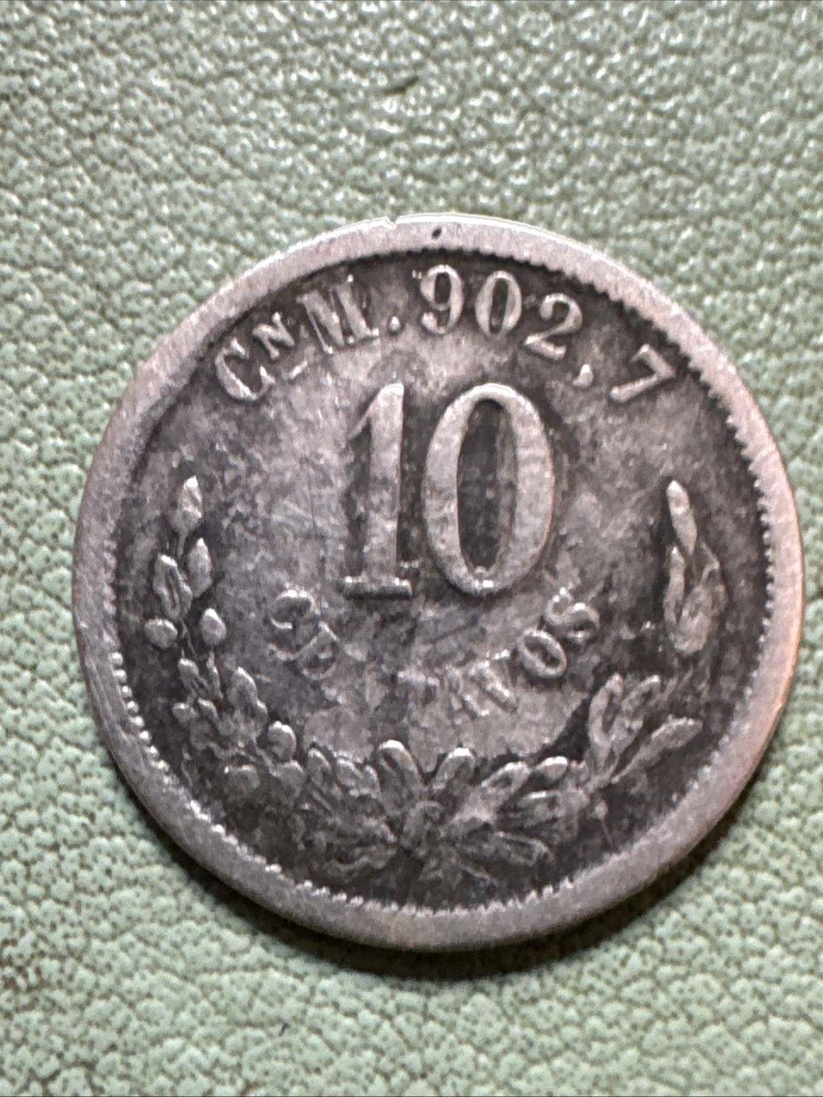 1896 CnM MEXICO SILVER 10 CENTAVOS COIN