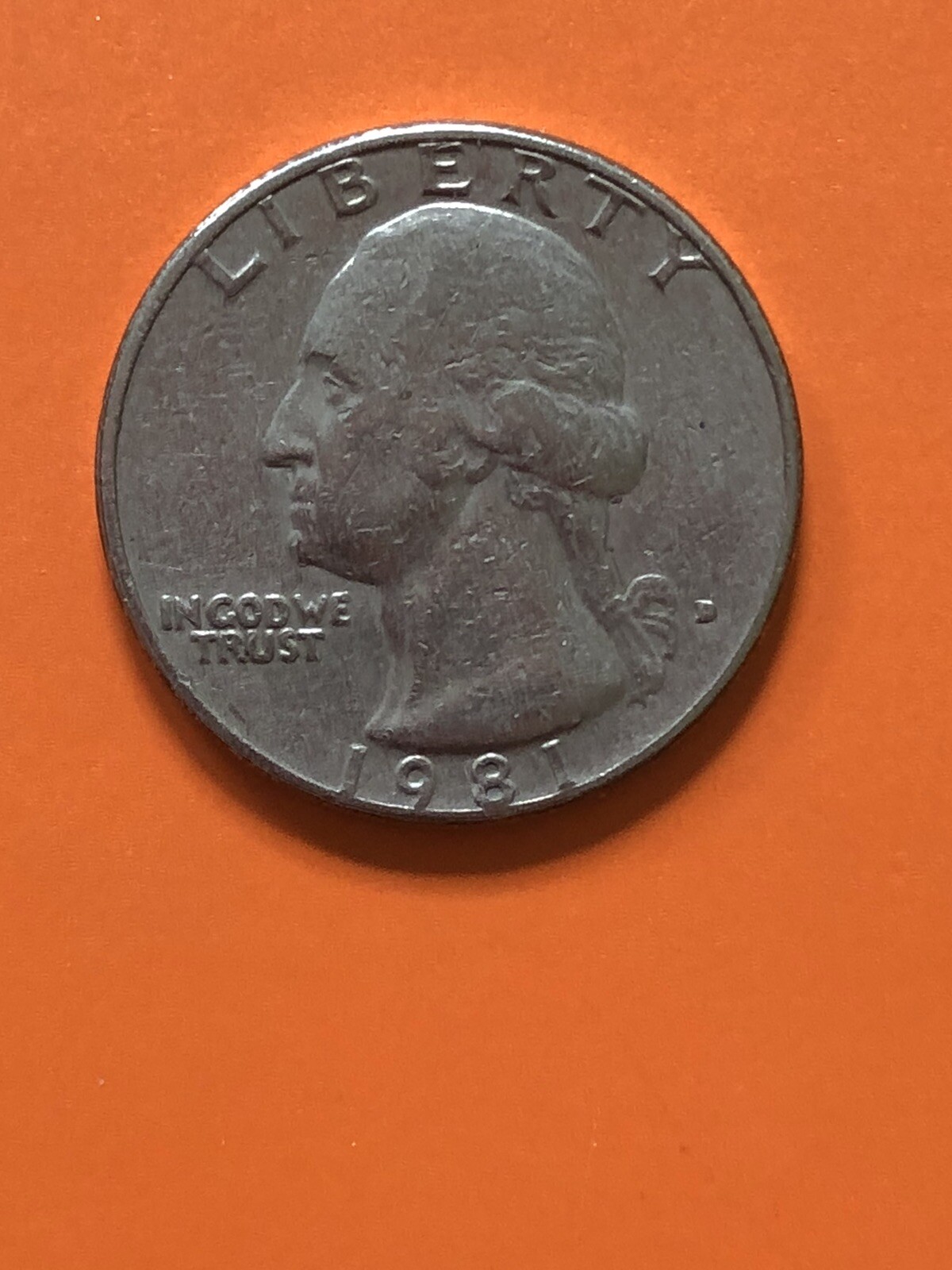 1981 Washington quarter filled D Mint Mark Error#65
