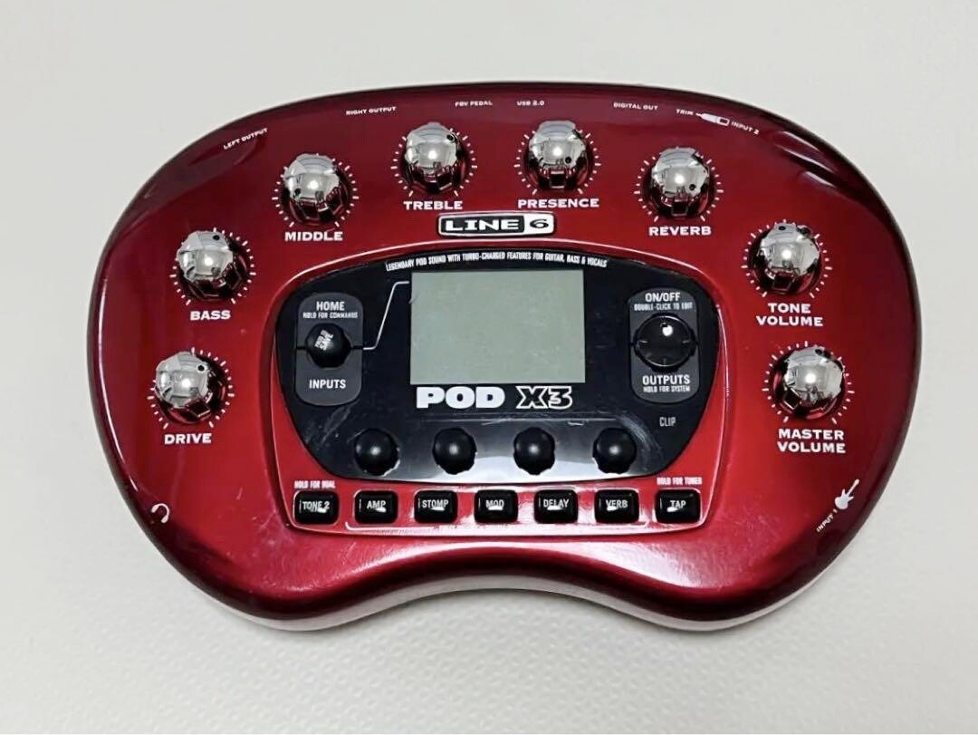 Line 6 POD X3 Multi-Effects Guitar Processor Amp Modeler Used Tested Working