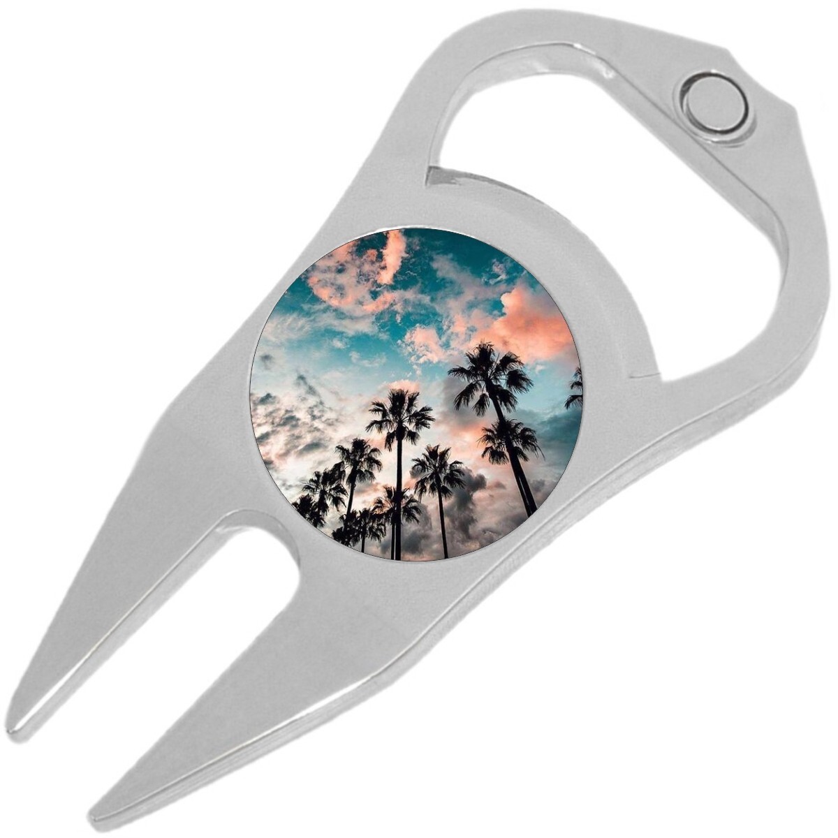 Palm Trees Golf Ball Marker Divot Repair Tool Bottle Opener