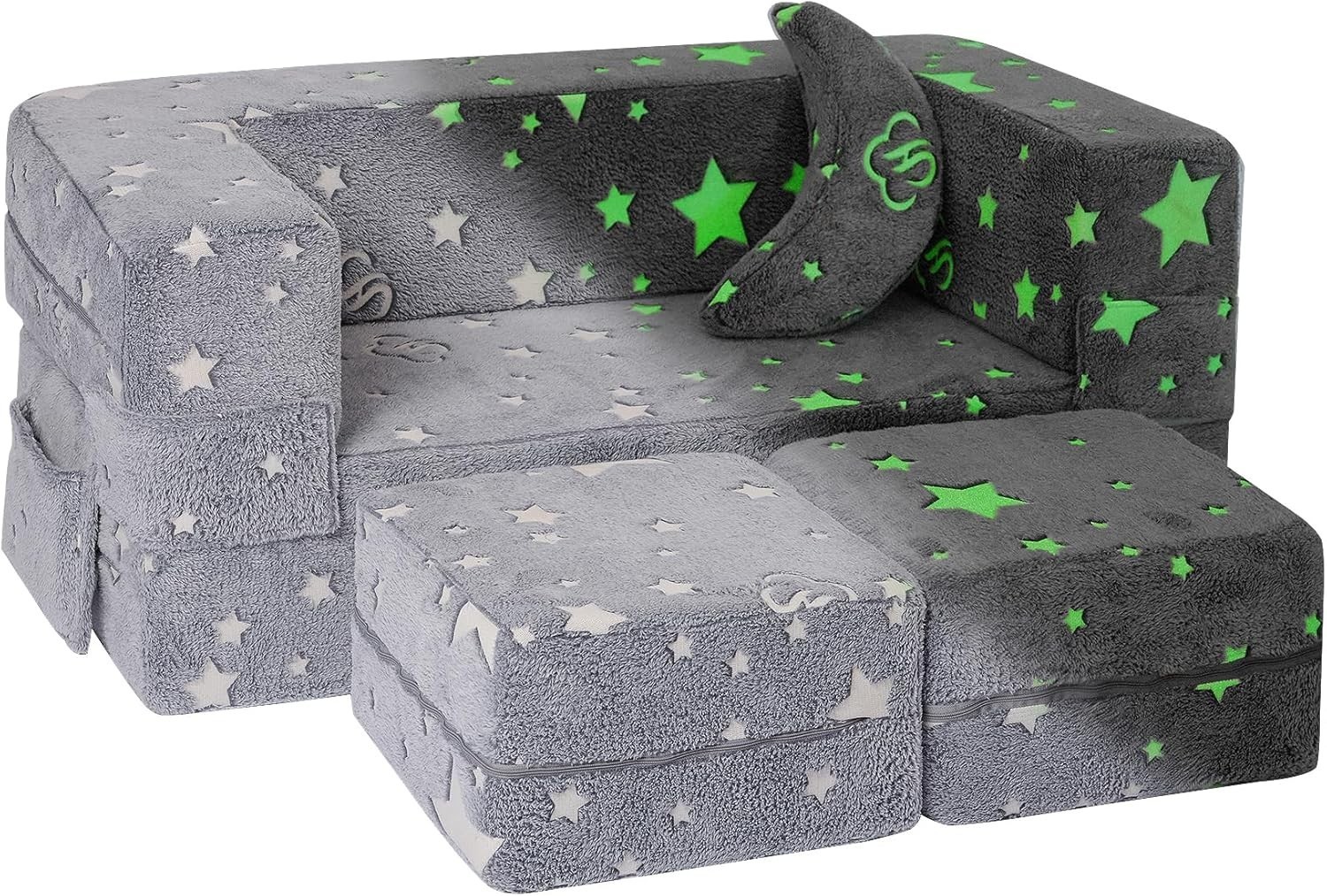 Modular Kids Sofa,Toddler Couch Foam Armchair Kids Children Convertible Plush
