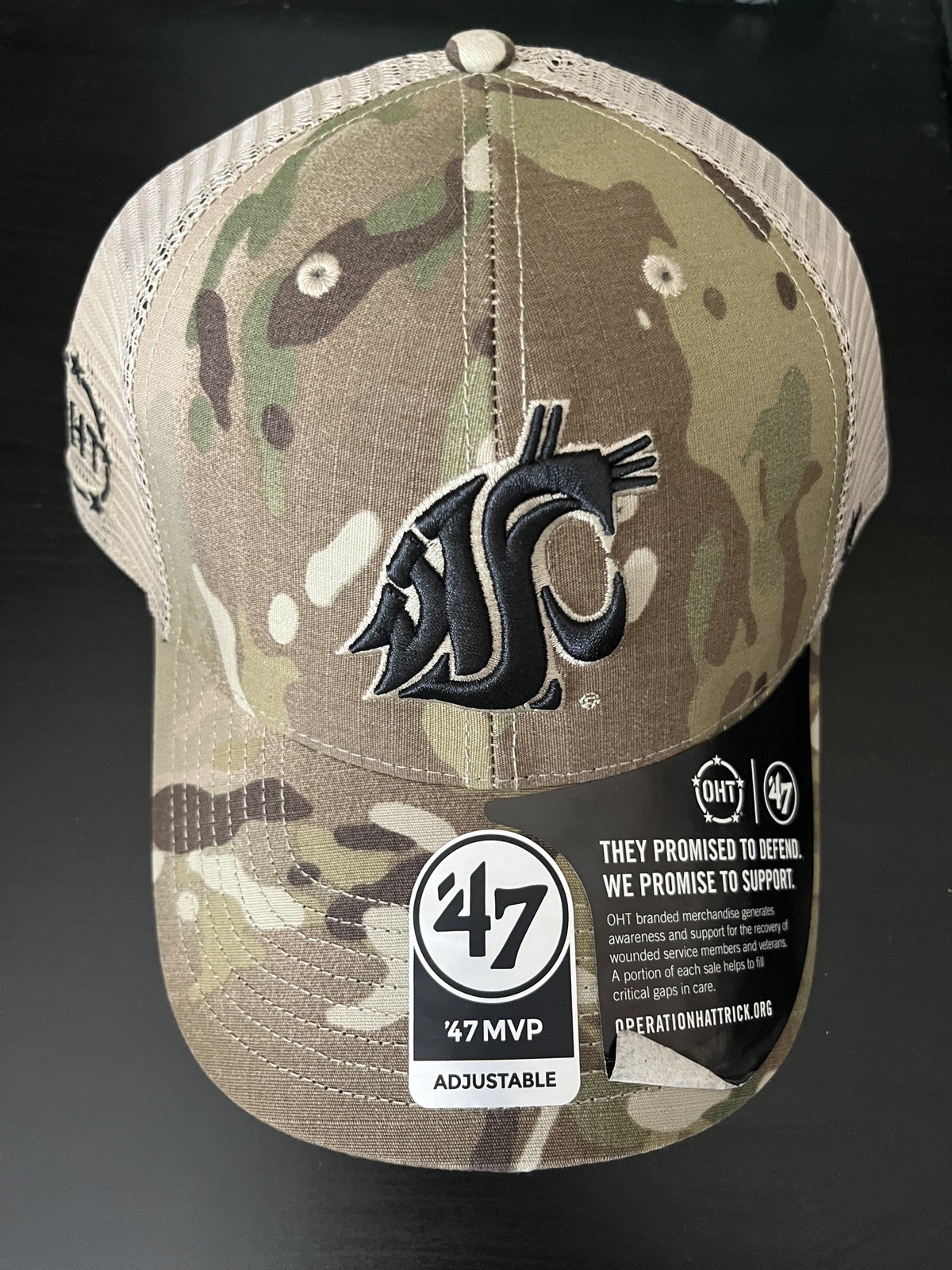 Washington State Cougars Camo Green 47 Brand Hat Operation Hat Trick