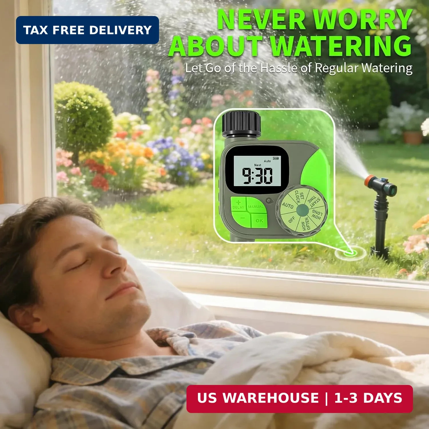 Sprinkler Timer for Garden Hose - Irrigation Timer for Outdoor Faucet, Automatic