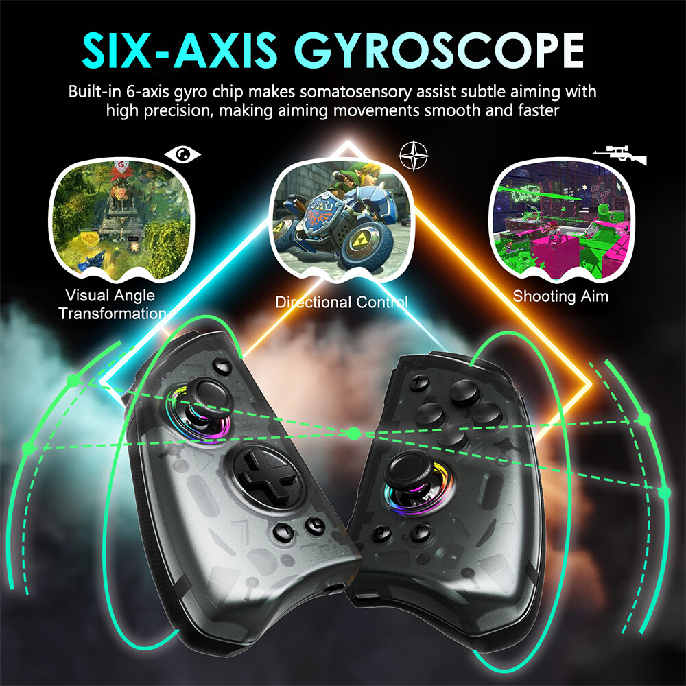 QRD Stellar T5 Wireless Joy-pad for Nintendo Switch OLED Lite PC IOS Android