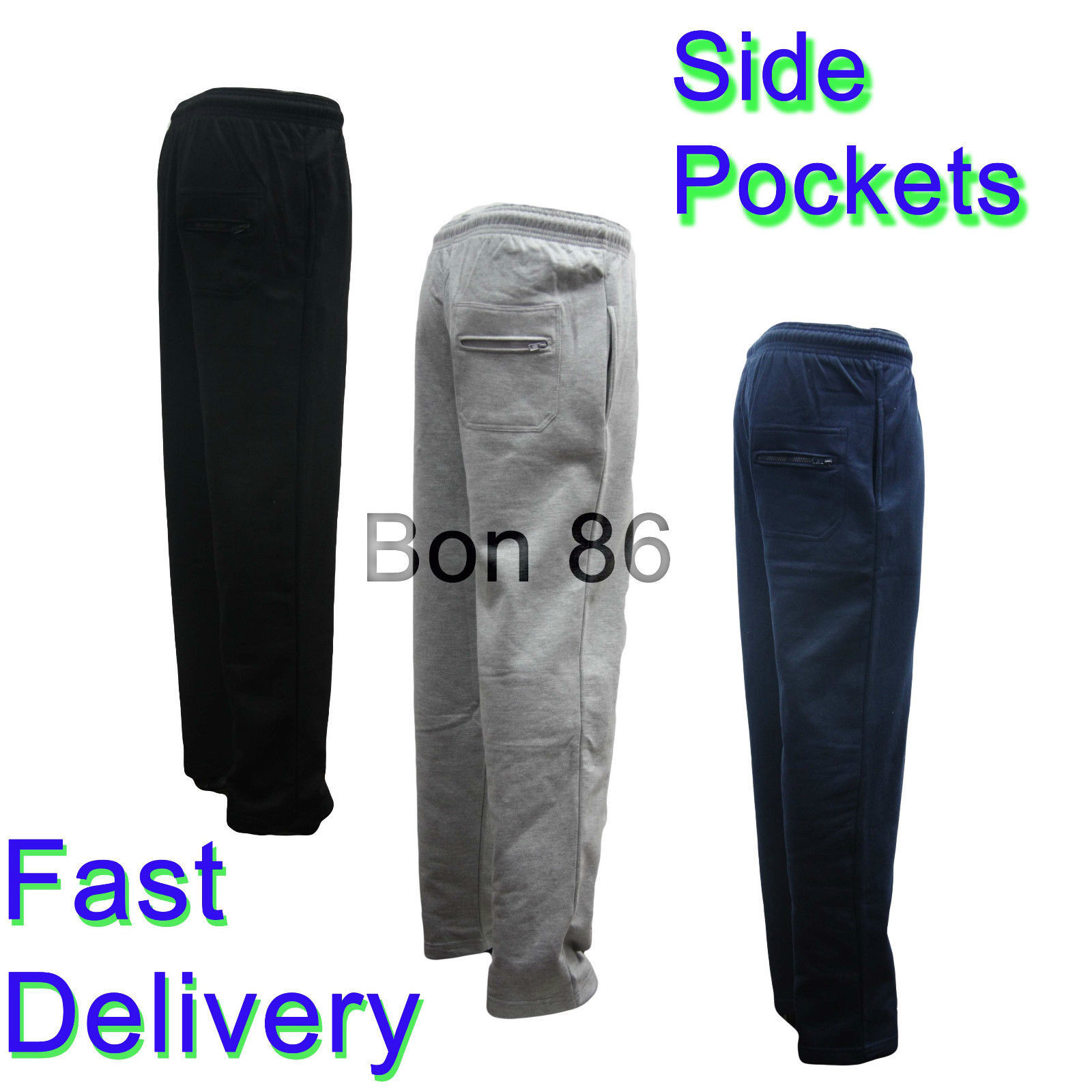 2XL New Mens Jogging Trouser Fleece Joggers Tracksuit Bottoms Sports