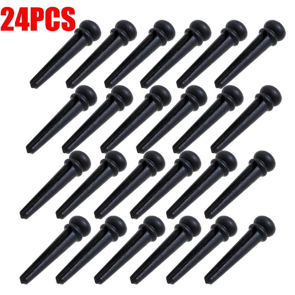 24Pcs/set Guitar Pin Ebony Pins for Acoustic Guitar Bridge End Pins Accessories