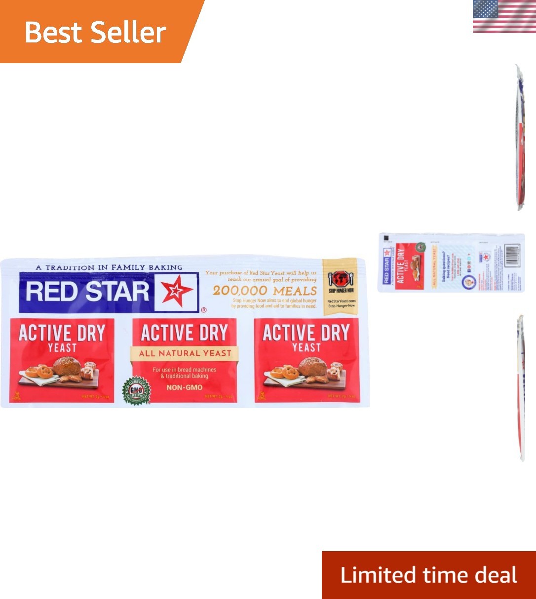 Gluten-Free Active Dry Yeast 0.25 Oz Pack of 9 - Perfect for All Your Recipes