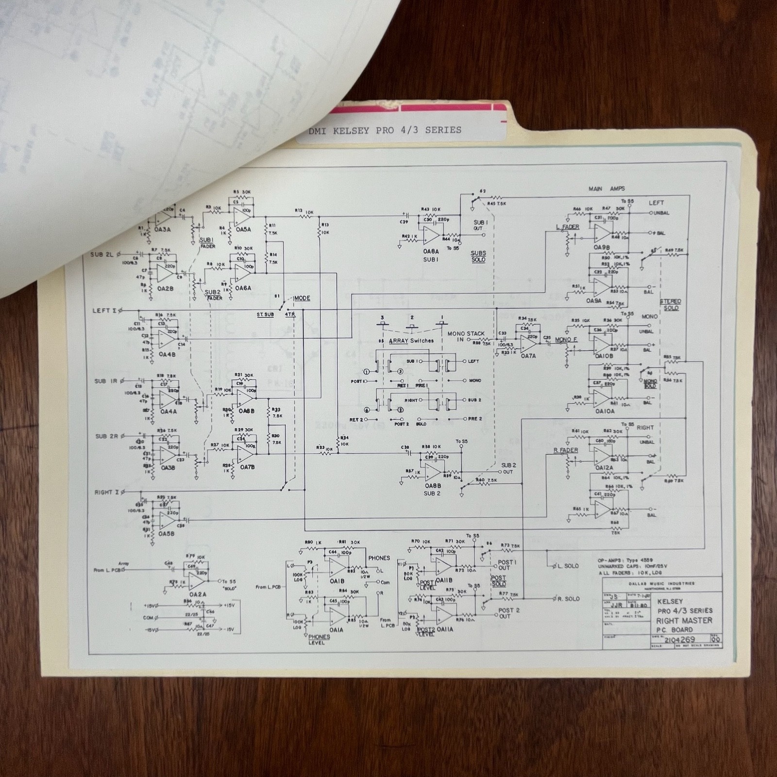 VINTAGE DMI KELSEY PRO 4/3 SERIES SCHEMATICS