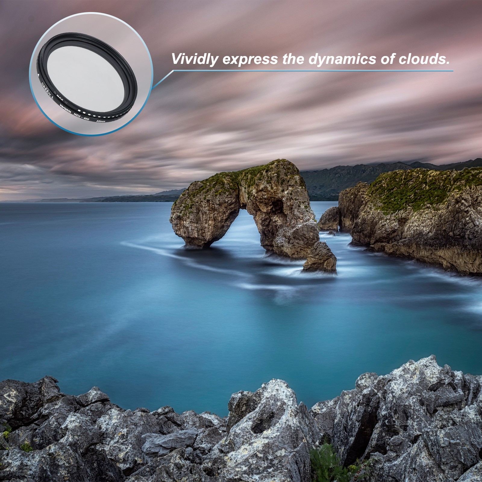 ND2-400 Lens Filter Variable Neutral Density Lens Filter 52mm