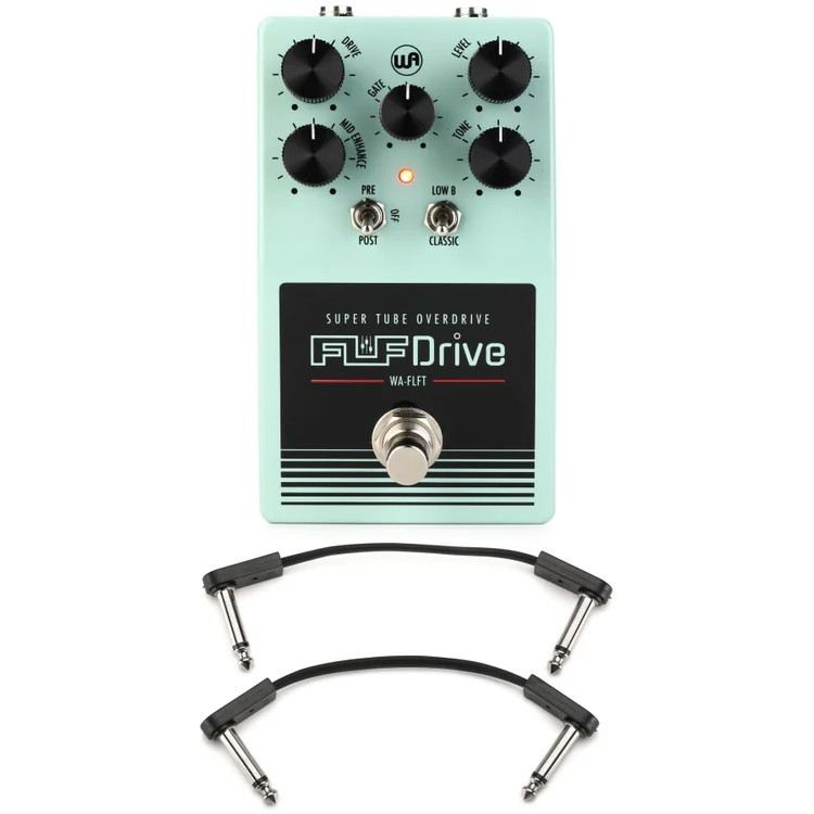 Warm Audio Fluff Drive Overdrive Pedal with EBS Patch Cables - Teal, Sweetwater