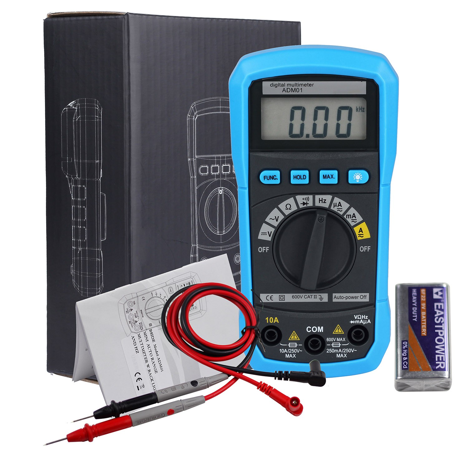 ADM01 DMM Digital Multimeter Hand-held LCD Display Auto Range AC/DC Voltage