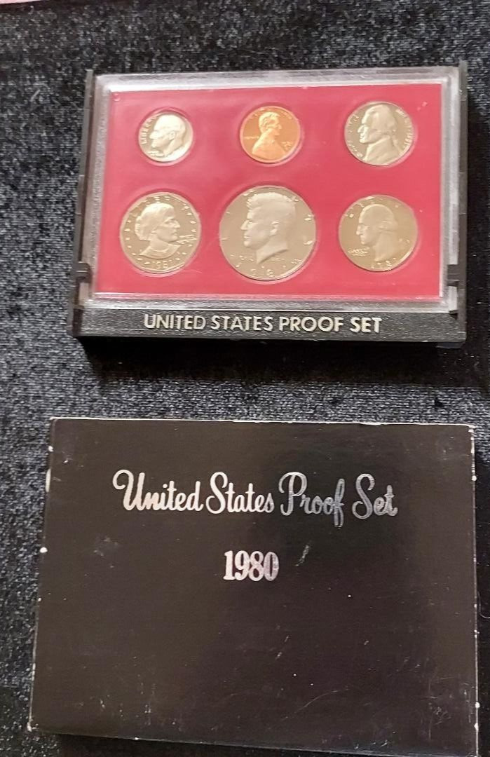 1980 UNITED STATES SUSAN B ANTHONY PROOF "S" SET IN ORIGINAL BOX