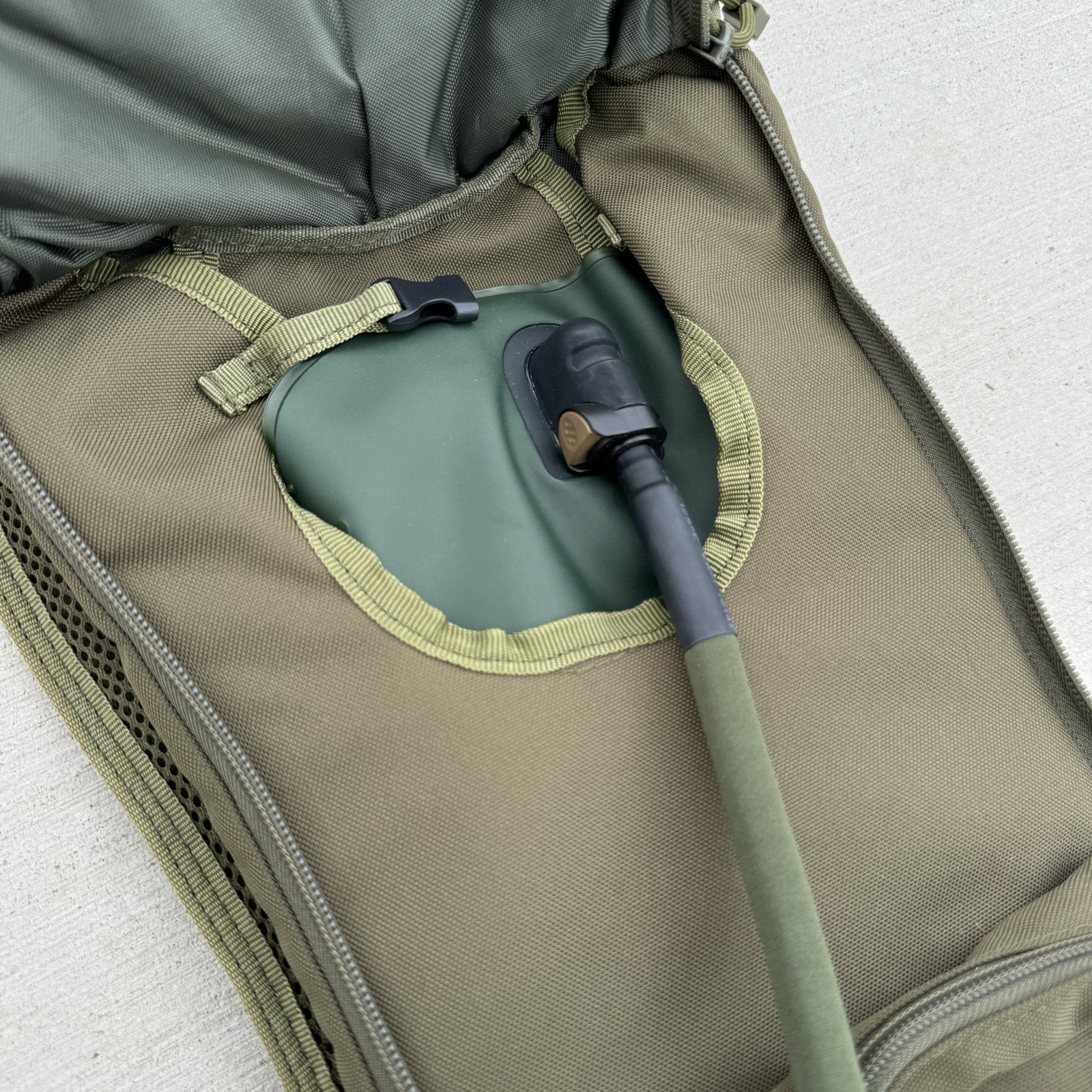 Tactical Hydration Backpack with Water Bladder Olive Green MOLLE Hiking Pack