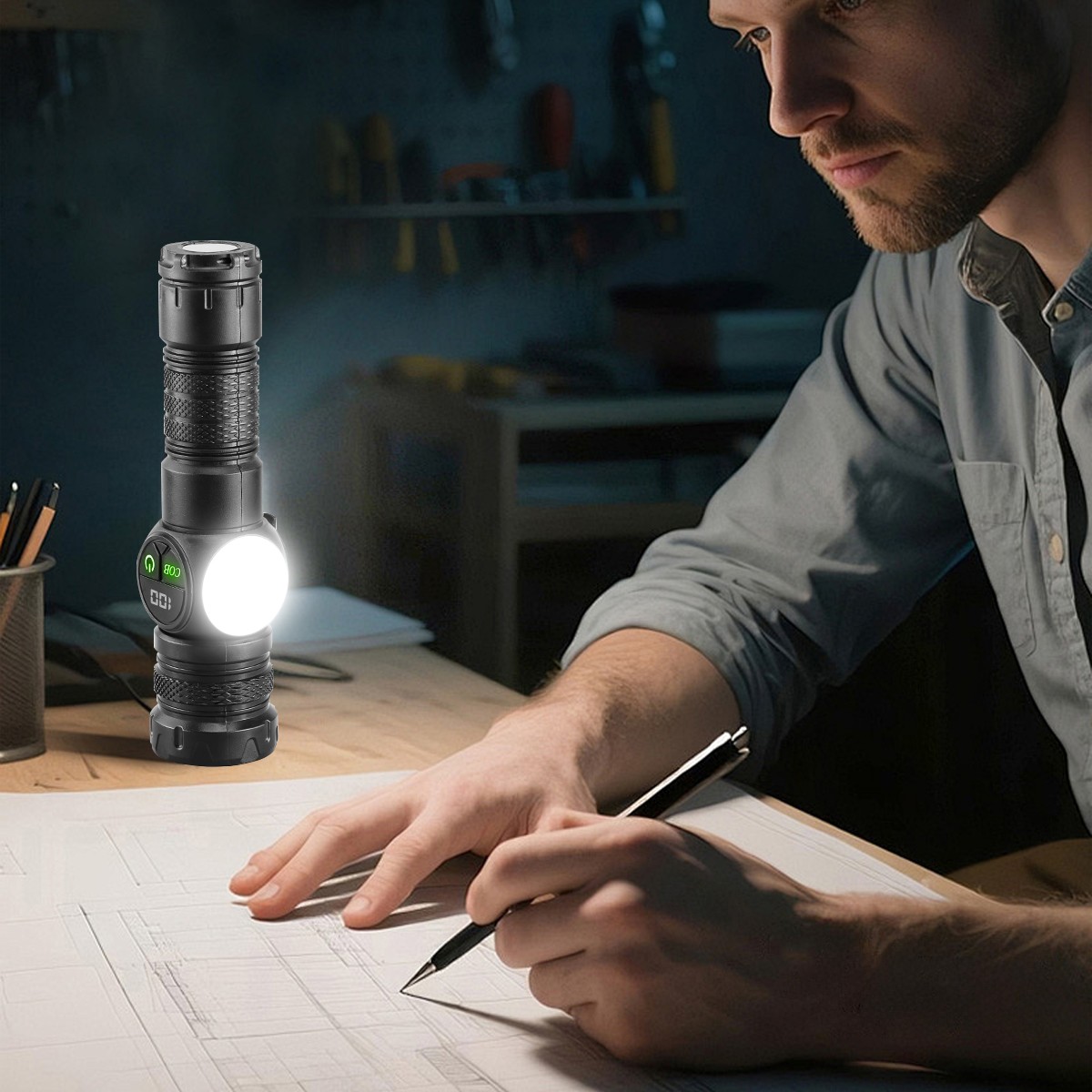 Super Bright 99000000 Lumen LED Magnetic Flashlight Rechargeable LED Work Lights
