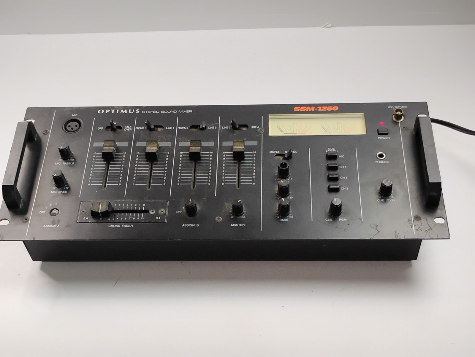 Optimus SSM-1250 3 Channel Stereo Sound Mixer - Mixing Console - Tested