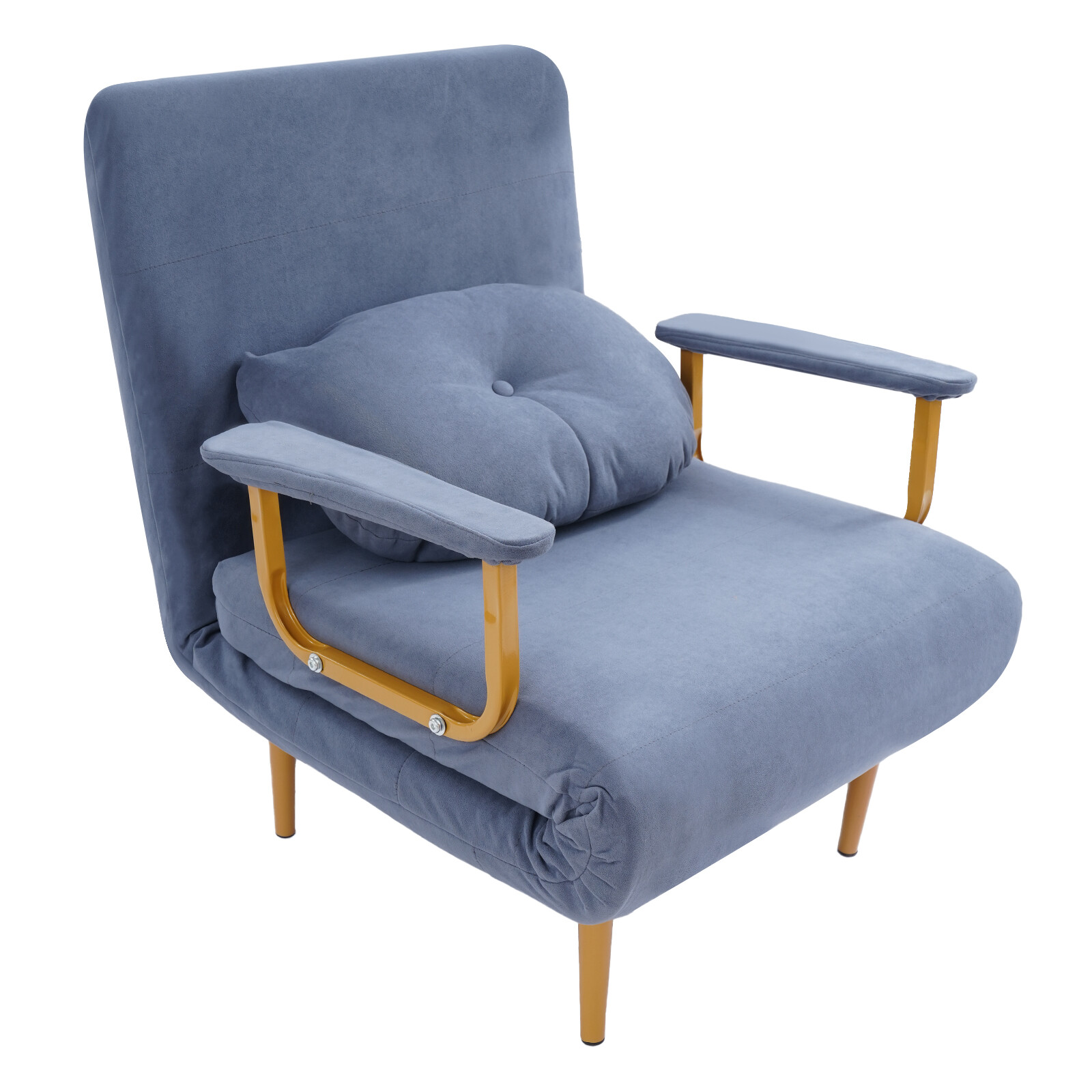 Convertible Sofa Bed Folding Sofa Bed w/ Pillow & 5-Position Adjustable Backrest