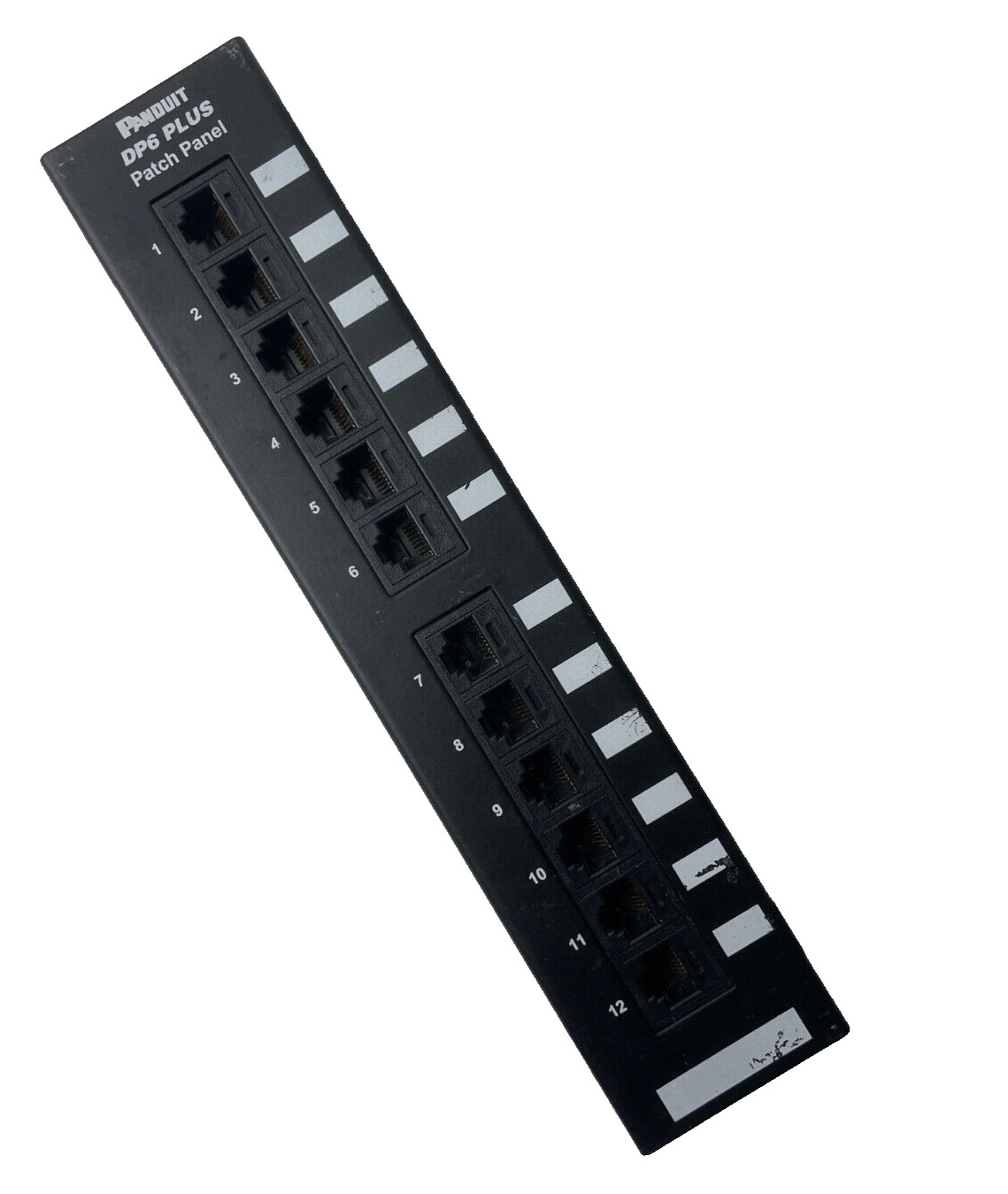 Panduit DP6 Plus DP12688TGY 12-port category 6 punchdown flat patch panel, Black