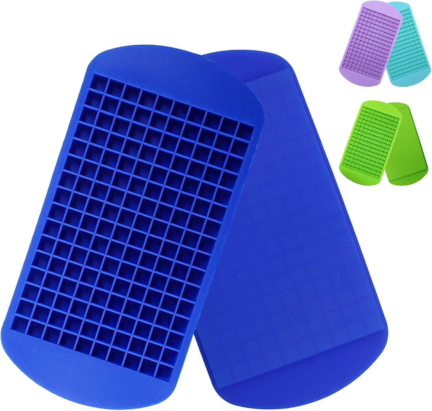 Silicone Mini Ice Cube Trays 2 Pack, 160 Small Ice Cube Molds Easy Release