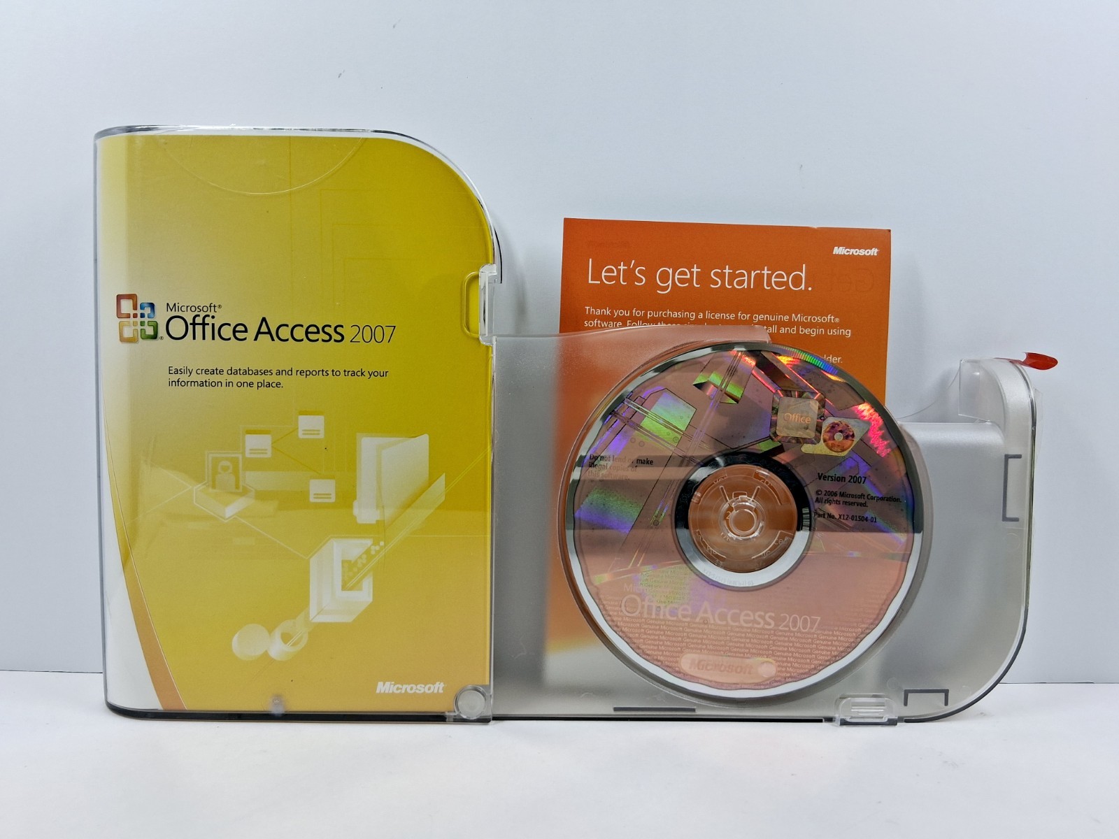 Microsoft Office Access 2007 Database Software PC CD-ROM Complete with Case