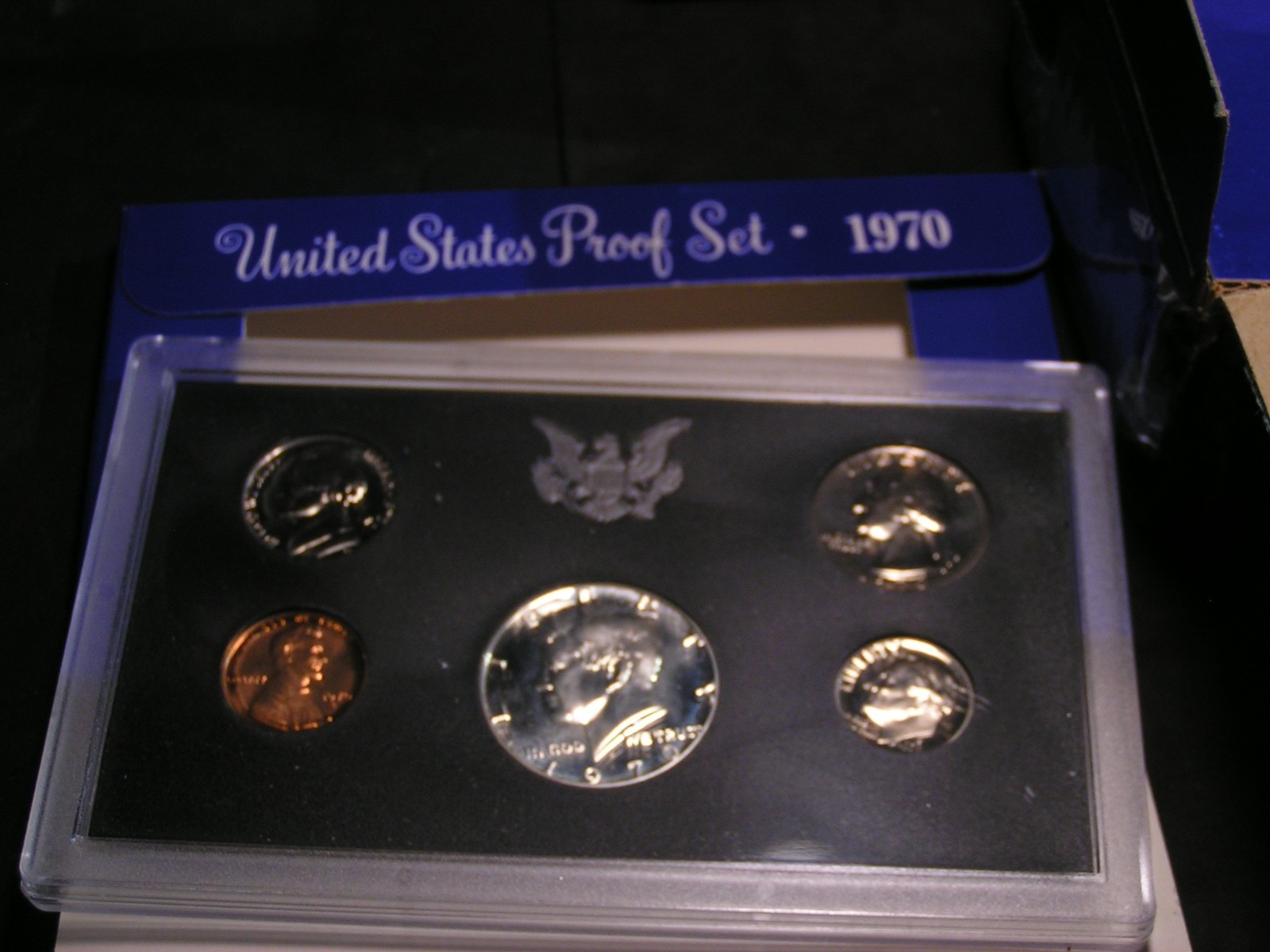 1970-S US Mint Proof Set Coins 40% Silver Kennedy Original Box