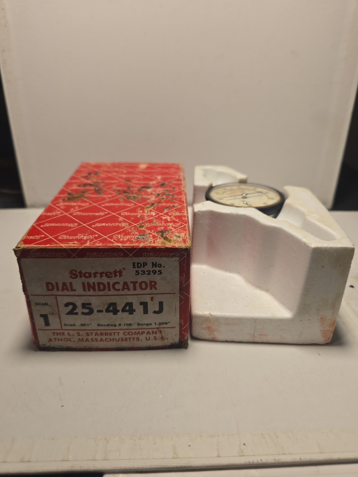 Starrett 25-441J Dial Indicator 1.000" Range - .001" Grad.