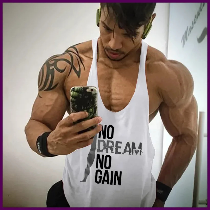 Loose Fit Men's Muscle T-Shirt Gym Fitness Tank Top Sleeveless Large Size Cross