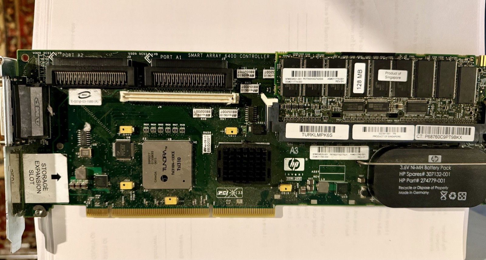 HP SMART ARRAY 6400 SCSI RAID CONTROLLER 128MB with Battery Backup