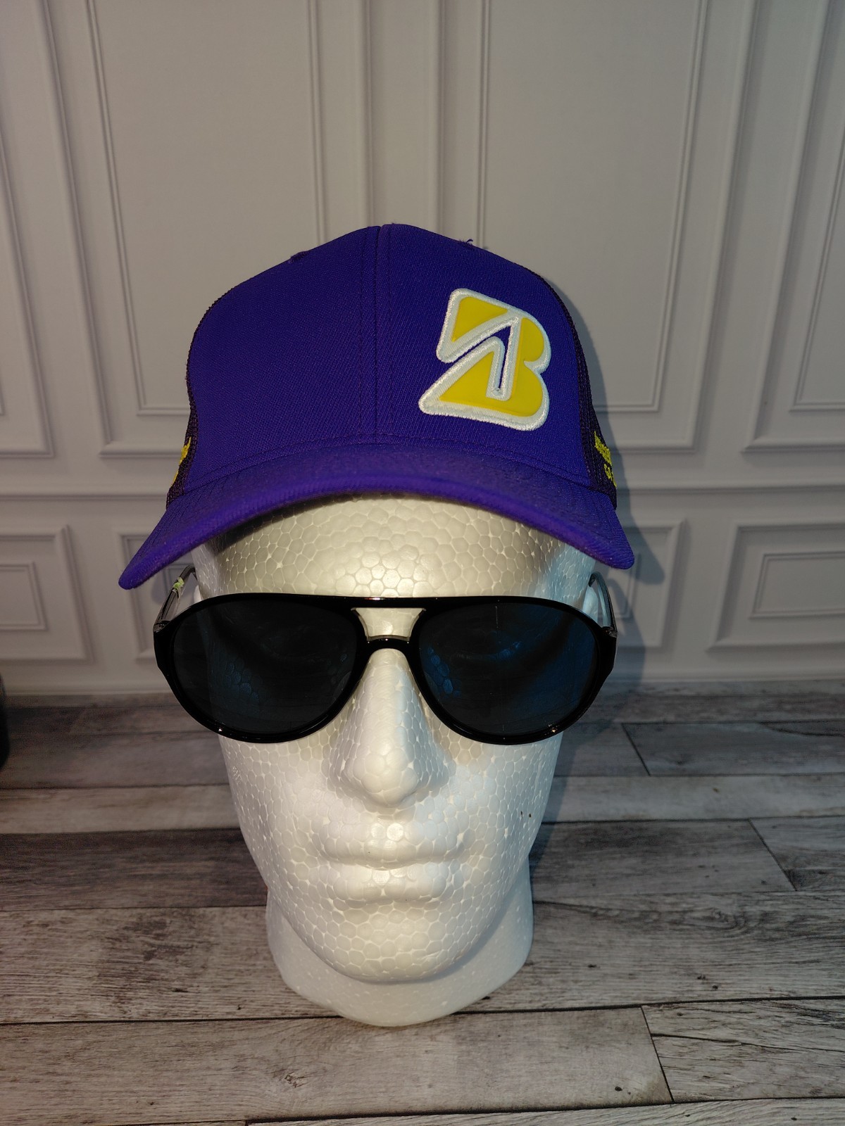 Bridgestone golf hat, mesh, purple, adjustable