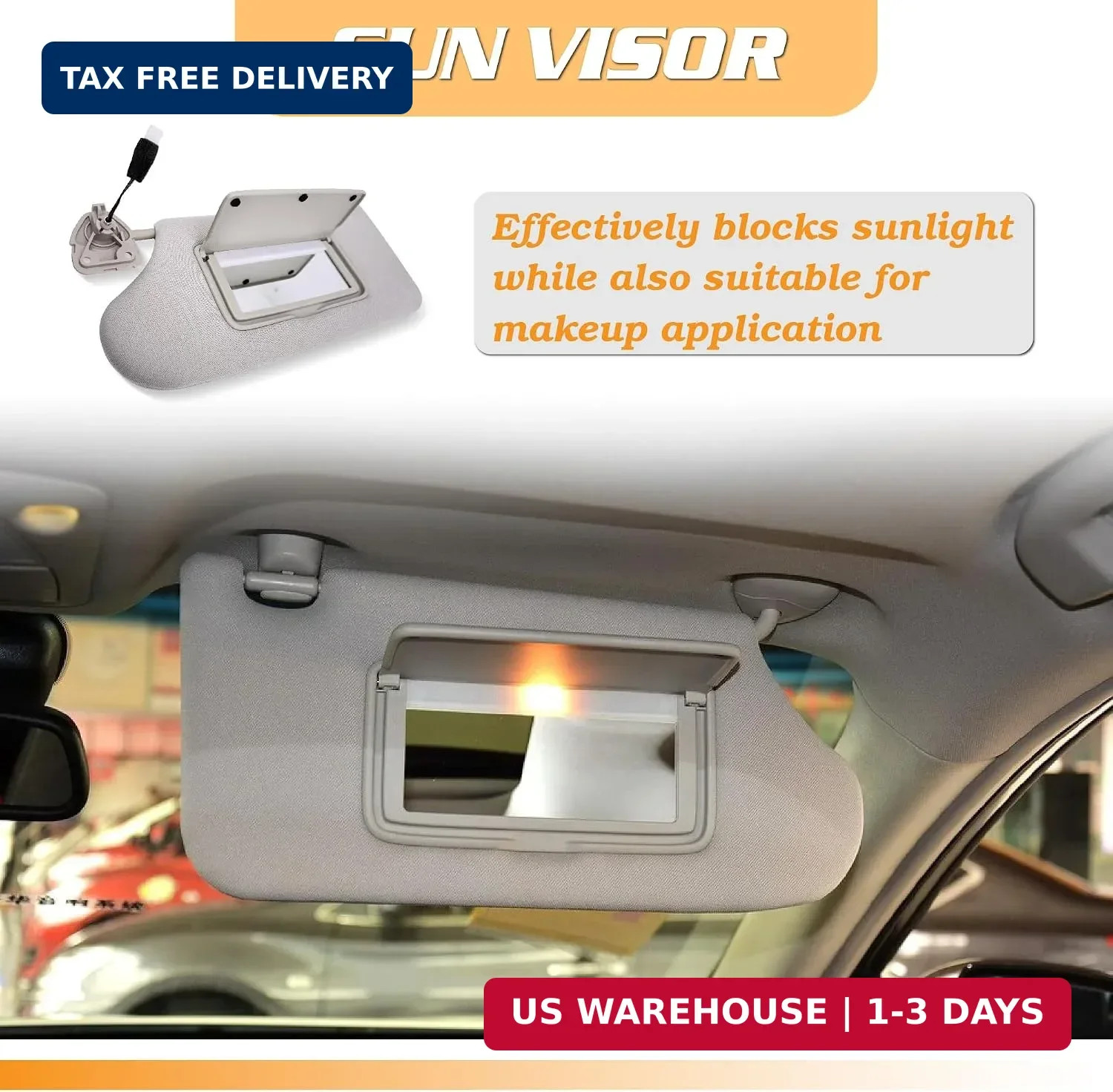 Driver Side Sun Visor for Nissan Maxima 2016-2022, Front Left, Replacement 96401