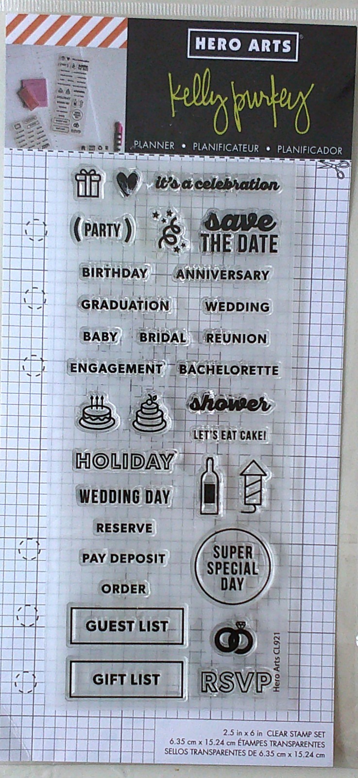 Hero Arts Kelly Purket PLANNER Clear Stamps Stamping Embossing Sealed New