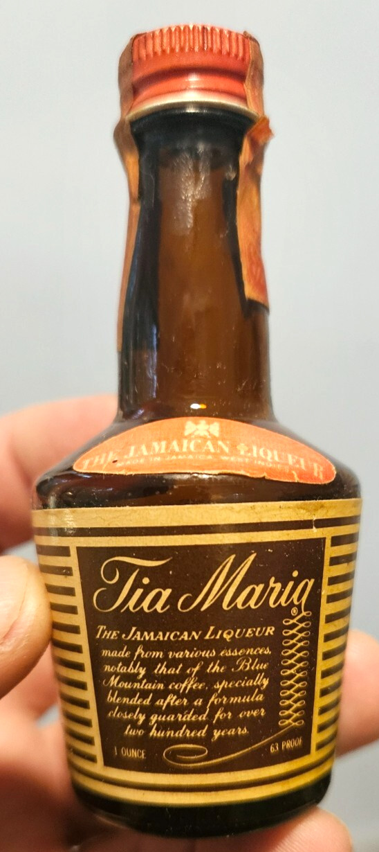 Tia Maria Jamaican Liqueur 1/10 empty mini bottle got buzzed in the tropics
