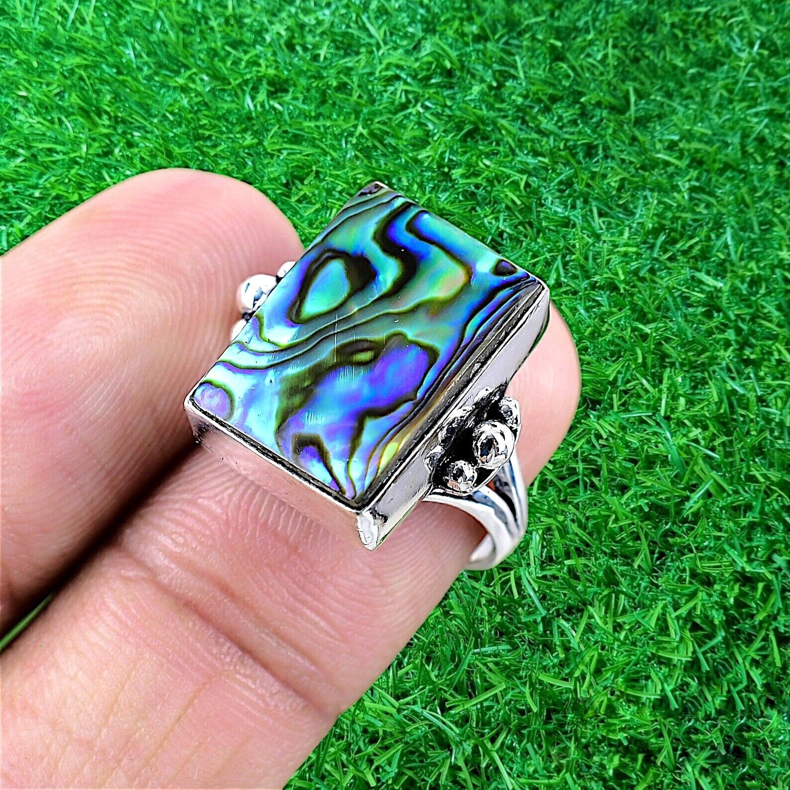 Natural Abalone Shell Ring 925 Sterling Silver Ring Handmade Ring Women's Ring