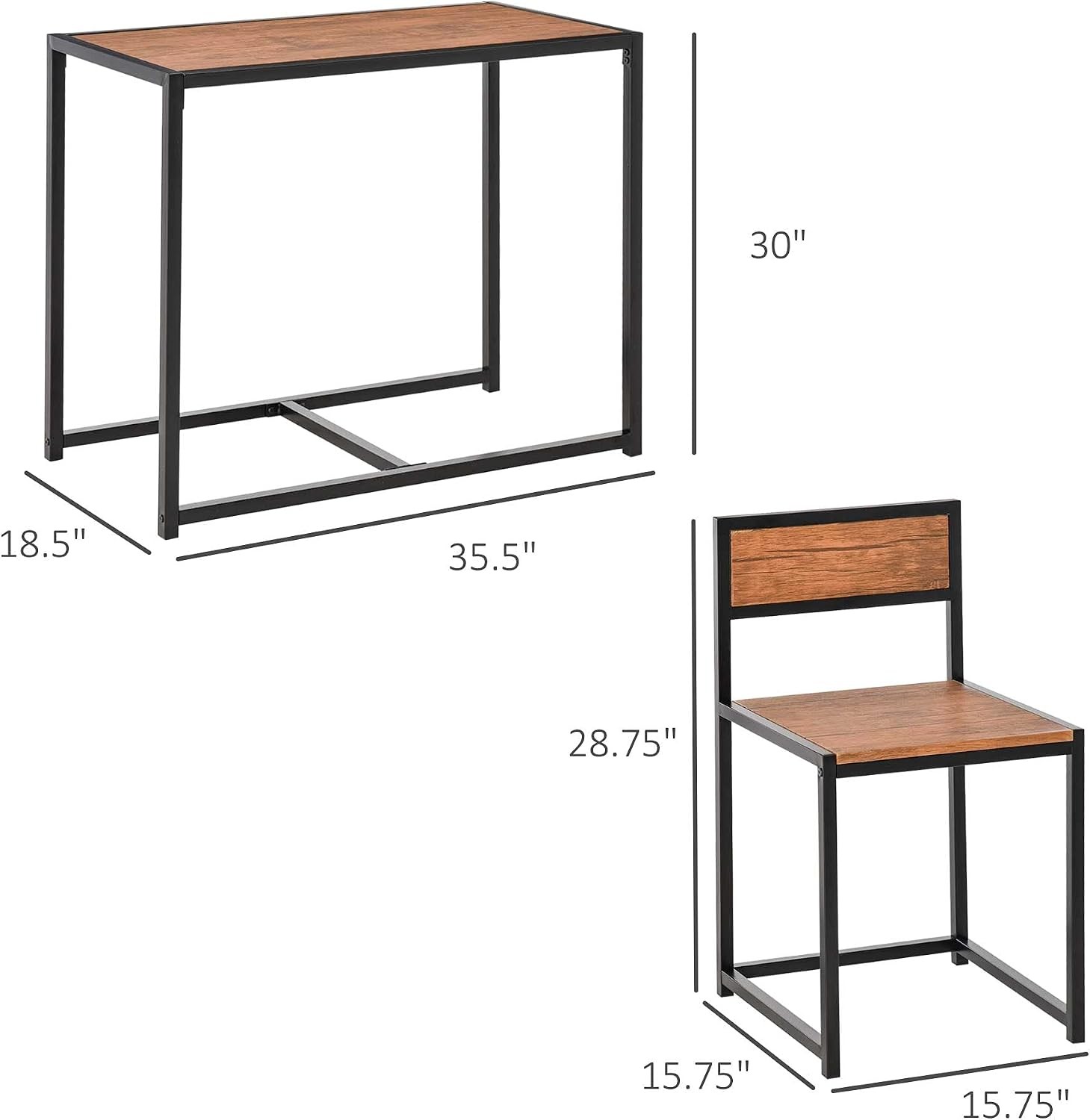 Small Dining Table Set for 2, Kitchen Table and Chairs Set, Compact Dining Sets