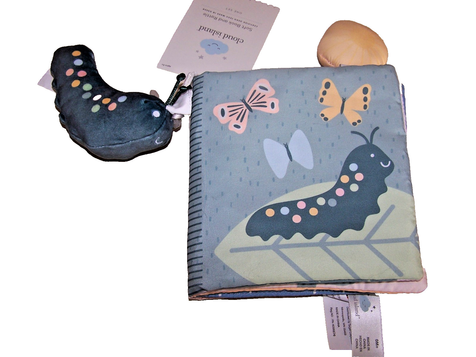 CLOUD ISLAND Soft Interactive Book CATERPILLAR Fabric Baby Toy Sensory Dev.