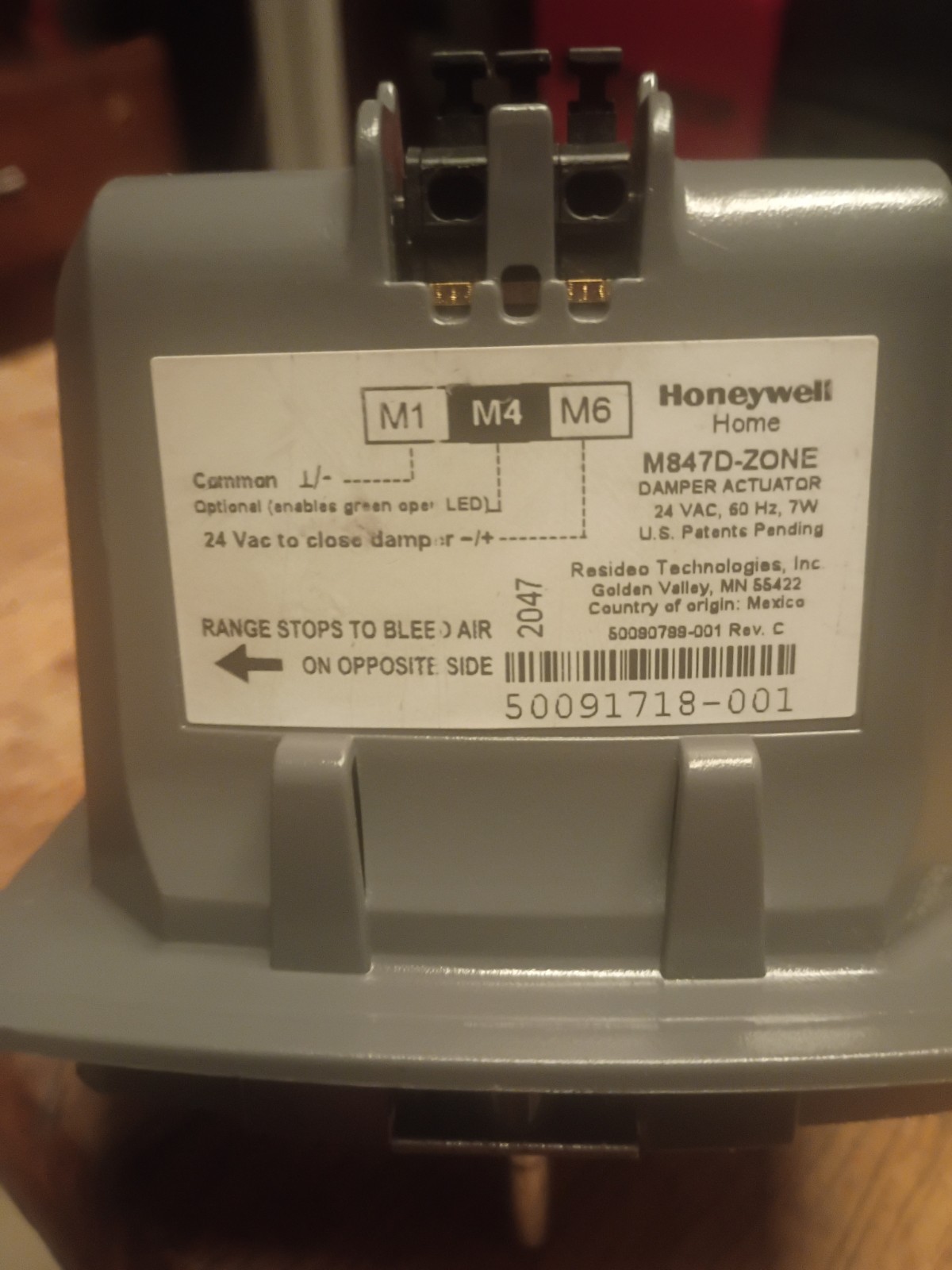 Honeywell M847D Zone Valve Actuator