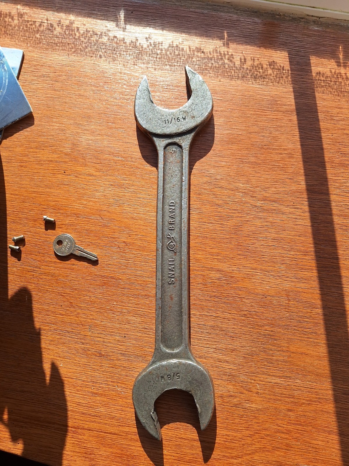 Snail Brand No.16 Vintage Rare Spanner 9/16 Whitworth 5/8 BS x 11/16 Whit 3/4 BS