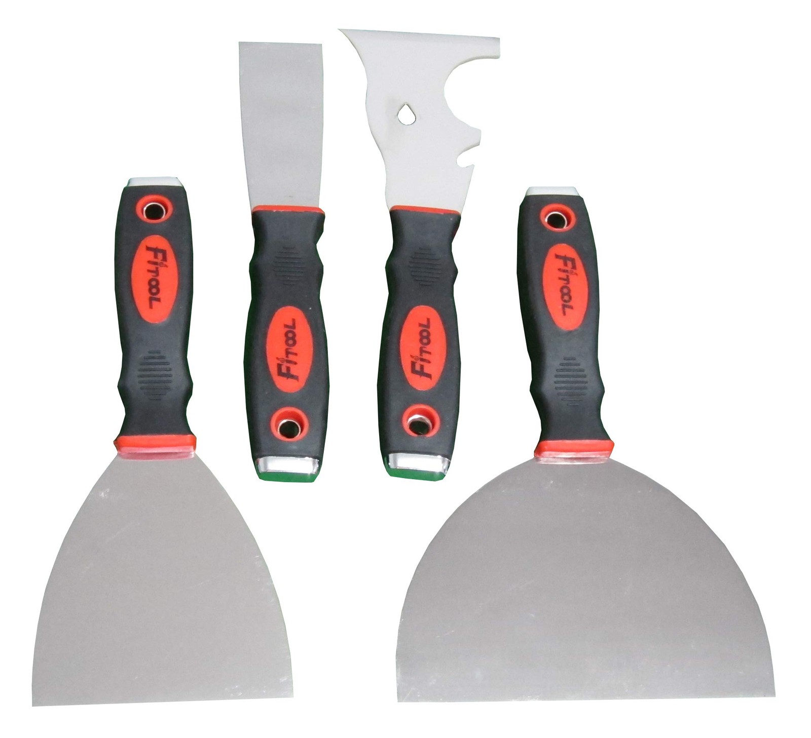 4-Piece Stainless Steel Spatula Scrapers Set, 7-in-1 Painter's Scraper, Flexi...