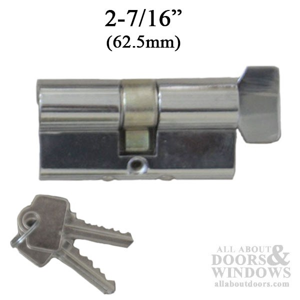 Whitco W8422 C4 Euro Cylinder Key/Thumb Turn 62.5mm Chrome