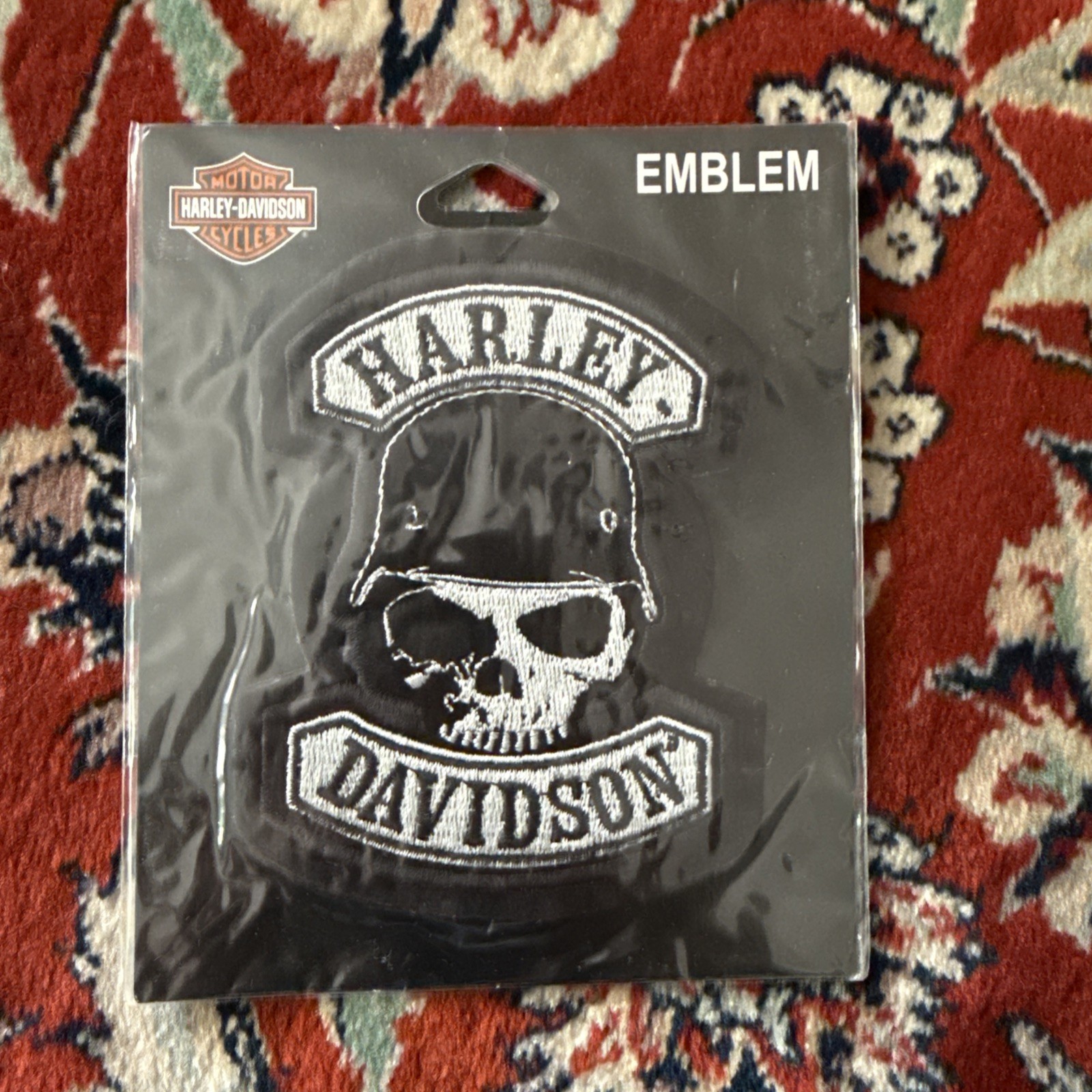 Embroidered Harley Davidson Patch, Skull Biker Authentic NOS