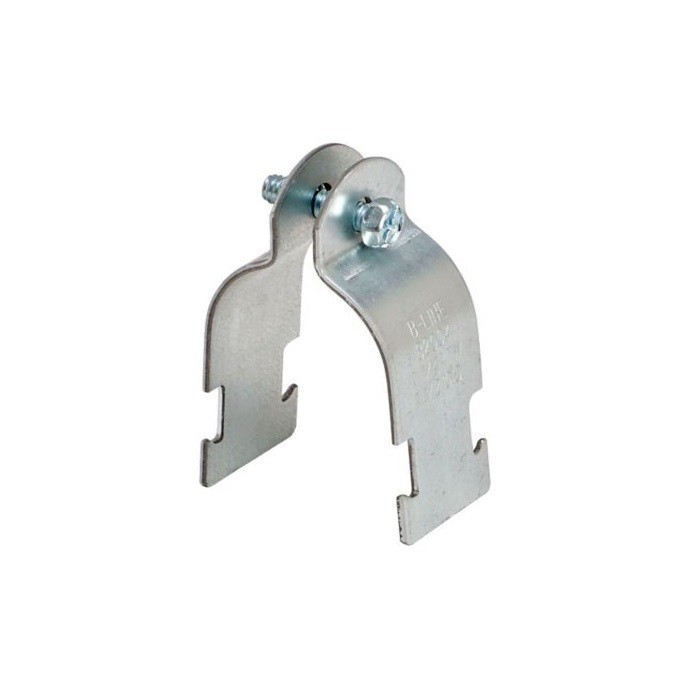 B-Line B2013PAZN 2" Rigid Conduit Pipe Strut Clamp 12Ga Zinc Plated Steel