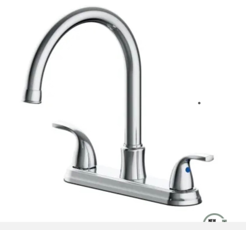Seasons Raleigh Two Handle Gooseneck Kitchen Faucet with Sprayer
