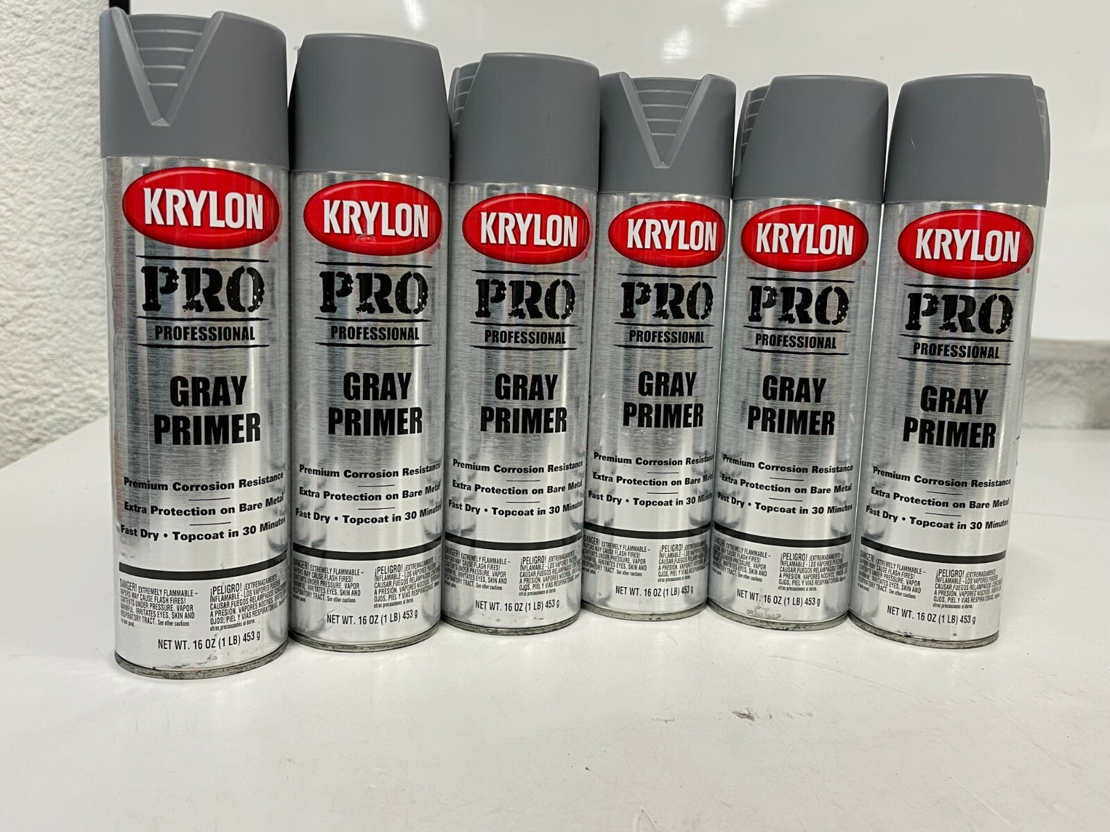 CASE OF 6 Krylon Professional All Surface Primer Gray 16 oz K05873