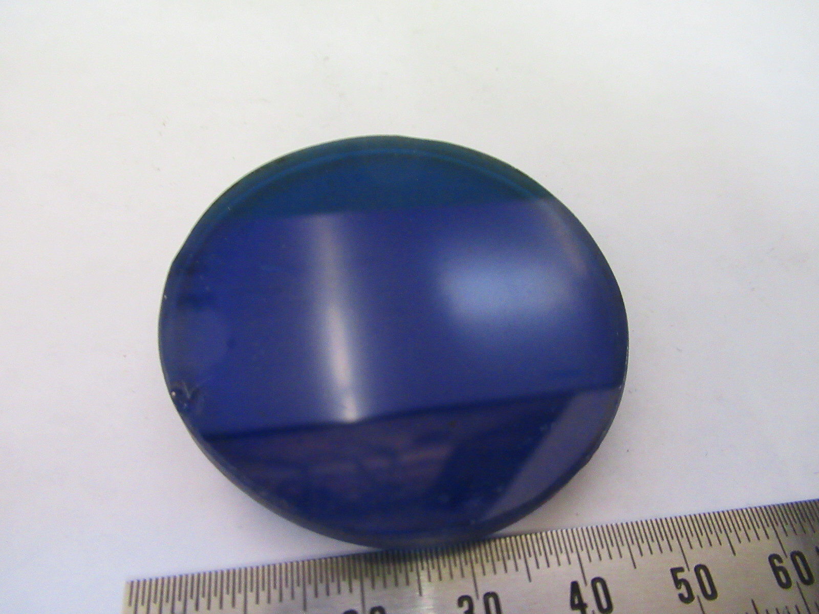 ANTIQUE BAUSCH LOMB GLASS BLUE FILTER THICK MICROSCOPE PART AS PICTURED X9-B-50