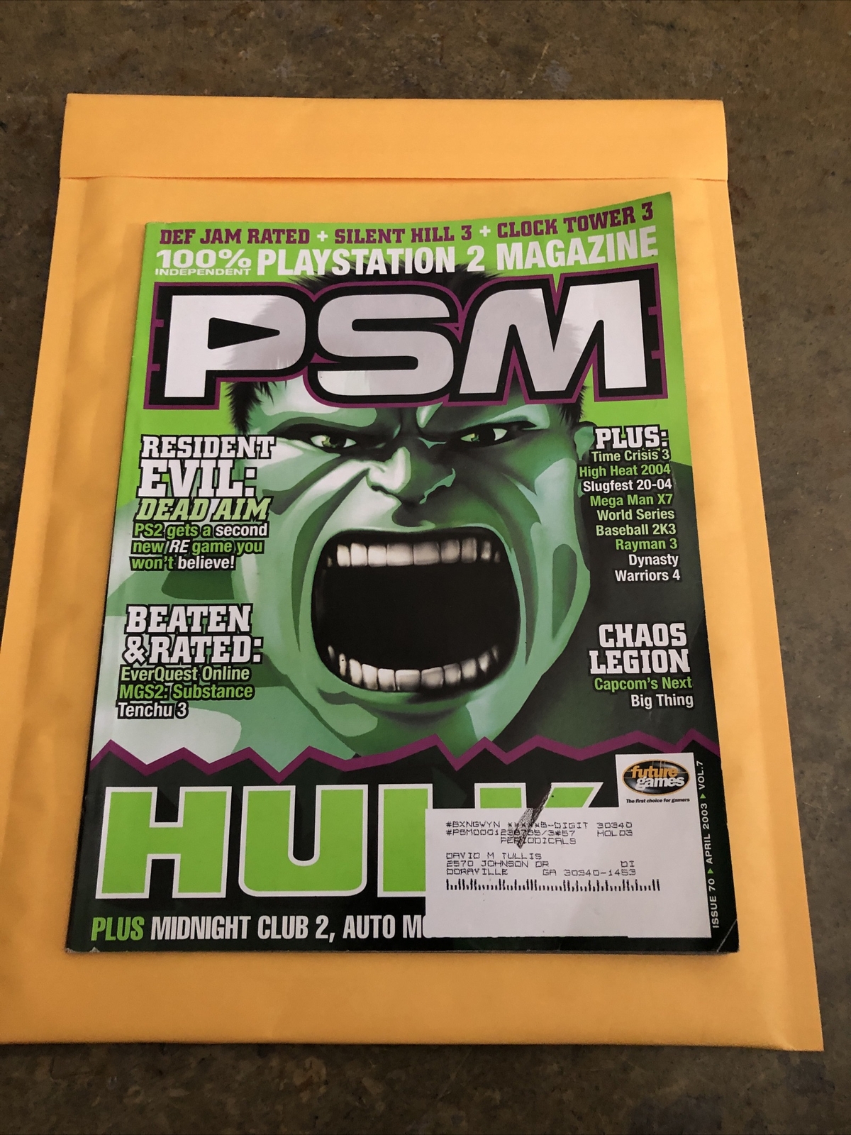 PSM MAGAZINE - APRIL 2003 - Vol 7, Issue 70. Hulk, Resident Evil