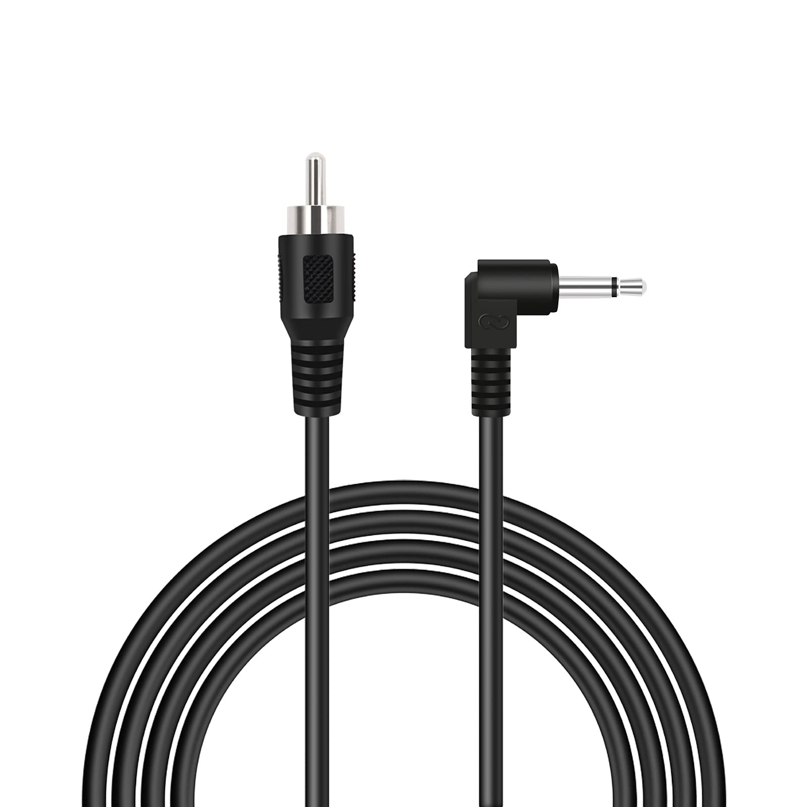 Bolvek 6ft RCA Male to 3.5mm 1/8 inch 90 Degree Right Angle Monaural Black