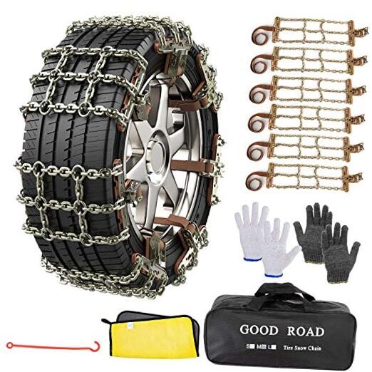 6 Packs Car Snow Chains Emergency Anti Slip Tire Chains with 195-235mm