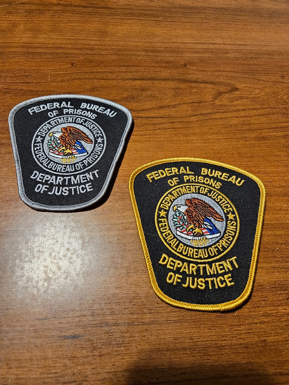 US Department of Justice Federal Bureau of Prisons Pair of Patches (Version 1)*