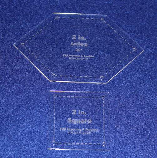 Patchwork of the Crosses  2 Inch -2 pc set Templates  Acrylic 1/8 Inch Thick
